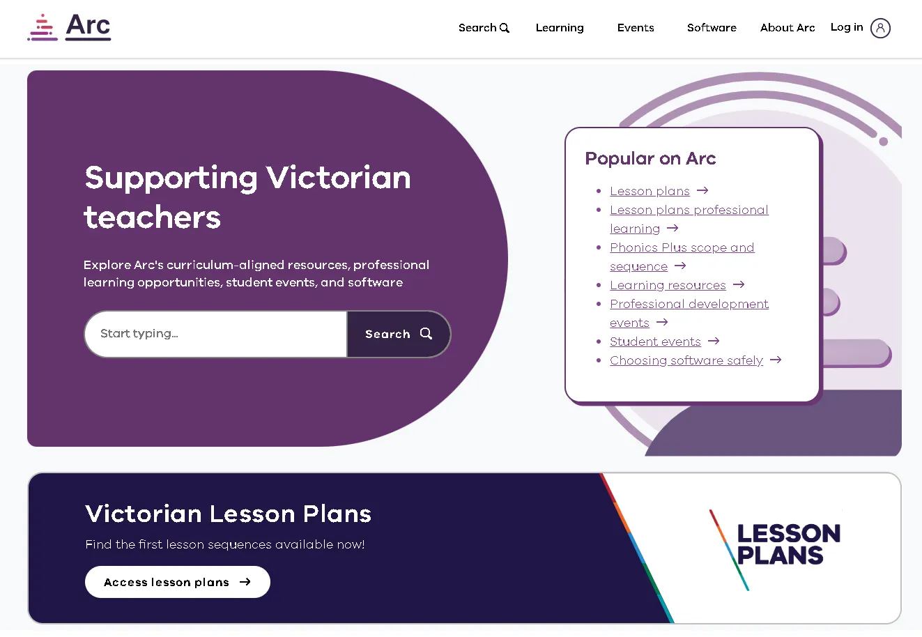 Arc platform supporting Victorian teachers with lesson plans, curriculum resources, and professional learning tools
