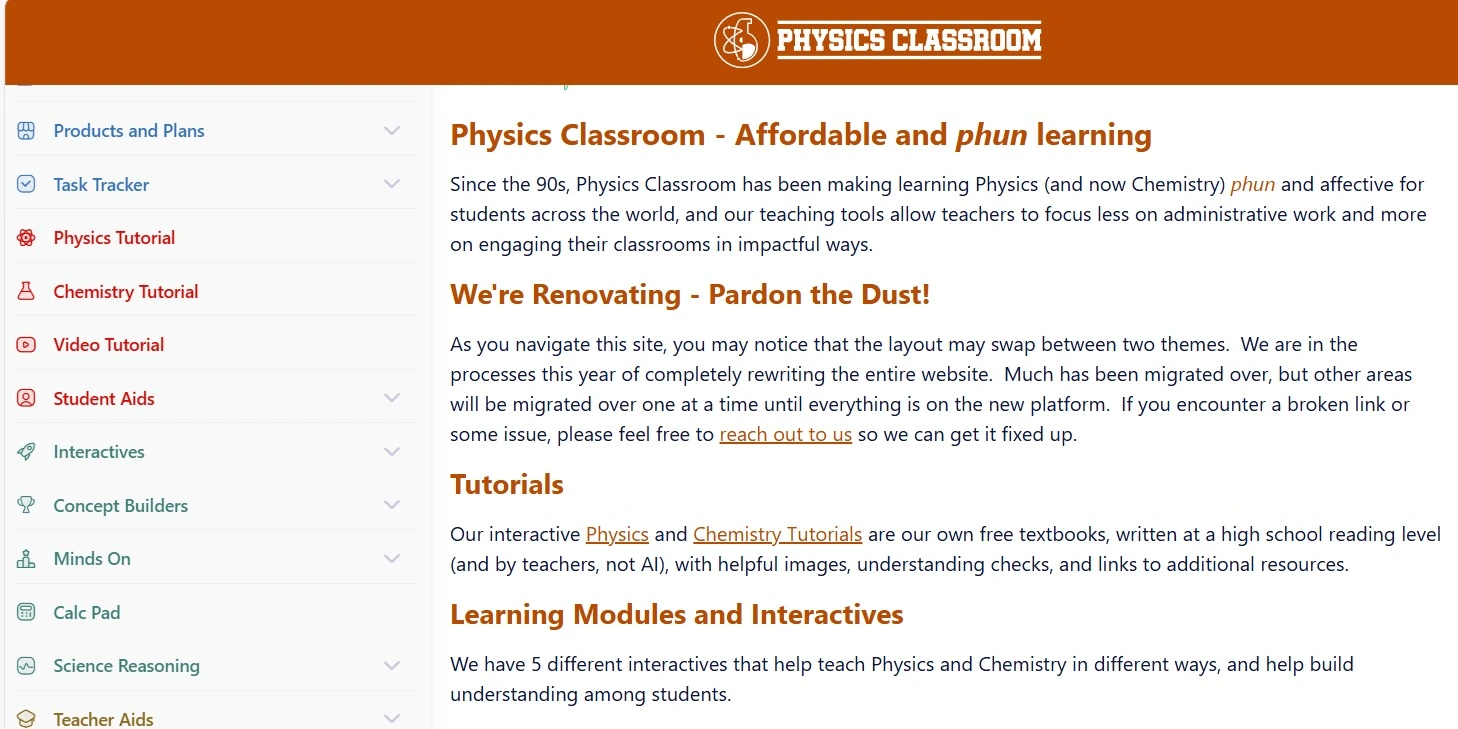 Physics classroom Products and Plan