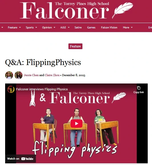 Q&A: FlippingPhysics (The Falconer)