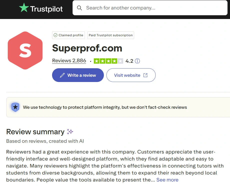 Trustpilot-reviews-for-Superprof