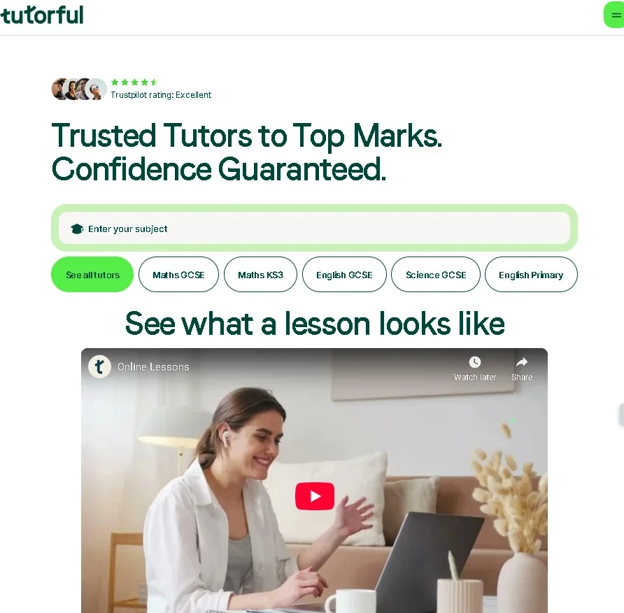 Tutorful homepage
