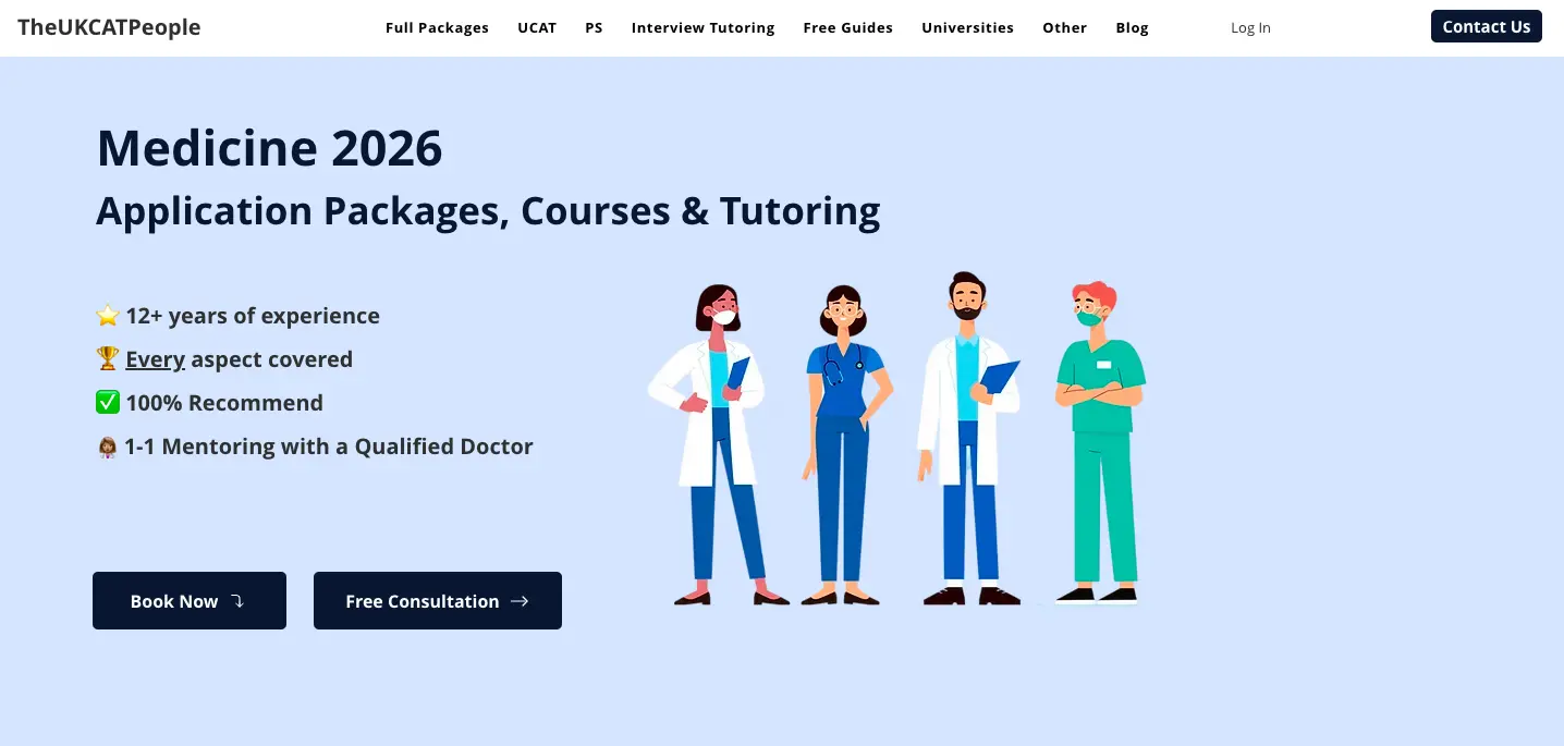 Medicine 2026 application packages and tutoring with experienced mentors, 1-to-1 doctor guidance, and full support for medical school admissions